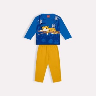 Conjunto Infantil Menino Kyly Estampa de Bichinhos Azul