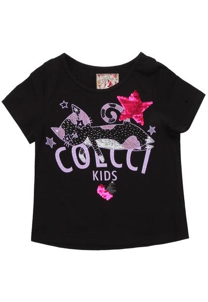 Camiseta Colcci Kids Menina Escrita Preta - Marca Colcci Kids