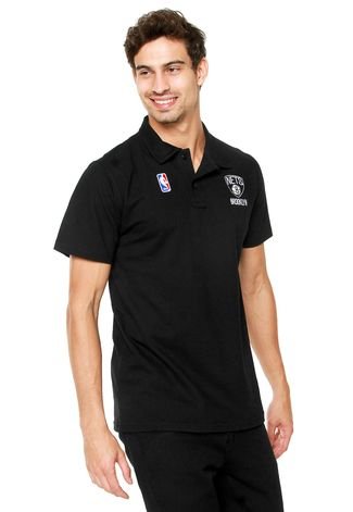 Camisa Polo NBA Brooklin Nets Preta
