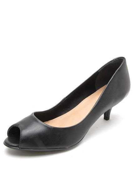 Peep Toe Equus Salto Cone Preto - Marca Equus