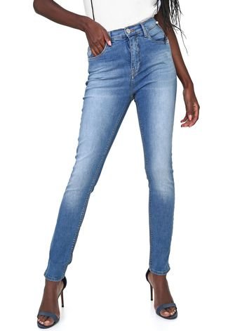 Calça Jeans Calvin Klein Skinny Estonada Azul