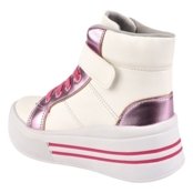 Tênis Cano Alto Menina Bota La Kids Branco/Rosa - Marca LA KIDS