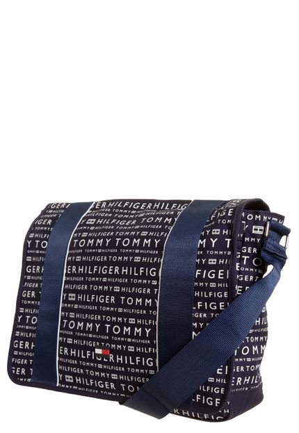 Bolsa Tommy Hilfiger Logo Stripe Messenger Azul - Marca Tommy Hilfiger