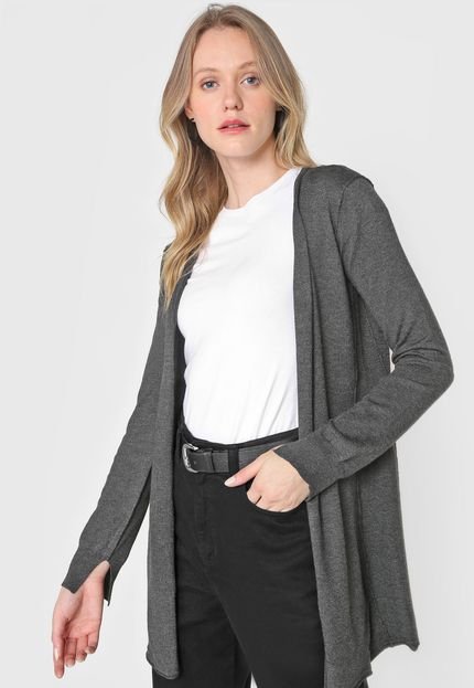 Cardigan Tricot Calvin Klein Jeans Liso Grafite - Marca Calvin Klein Jeans