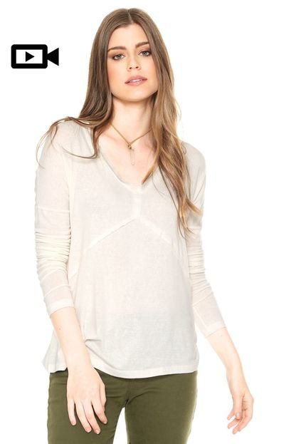 Blusa Redley Decote V Bege - Marca Redley