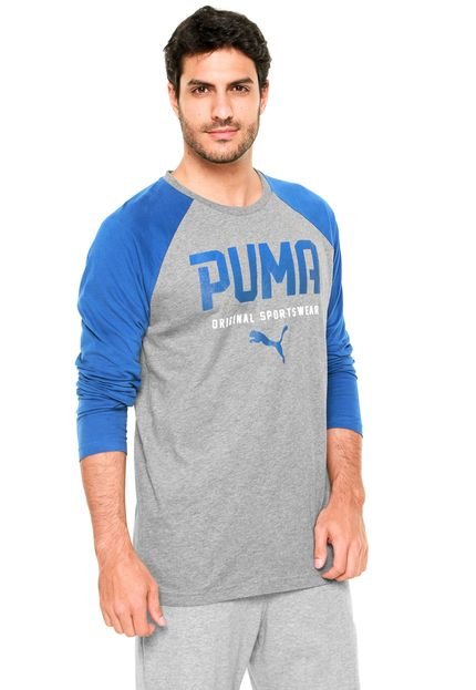 Camiseta Puma Style Tec Baseball Cinza - Marca Puma