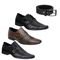 Kit 3 Pares Sapato Social Masculino Com Cinto - Marca Eleganci