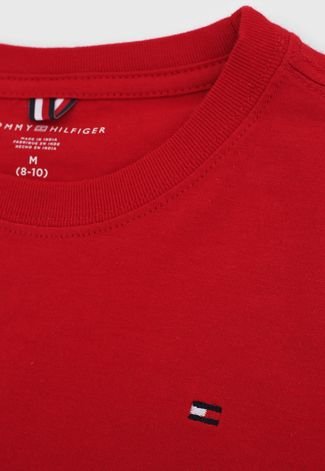 Camiseta Tommy Hilfiger Kids Infantil Logo Vermelha