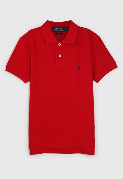 Camisa Polo Polo Ralph Lauren Infantil Reta Vermelha - Marca Polo Ralph Lauren