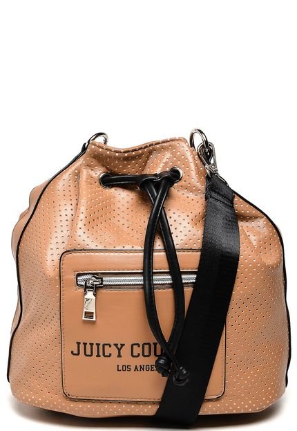 Bolsa Saco Juicy Couture Média Microfuros Nude/Preta - Marca Juicy Couture