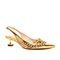 Slingback Couro Ouro Salto Baixo Cecconello 2478002-4 - Marca Cecconello