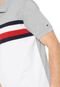 Camisa Polo Tommy Hilfiger Reta Listras Cinza/Branca - Marca Tommy Hilfiger