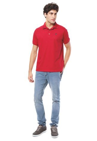 Camiseta Polo Casual Oakley Vermelha - Reuzzze