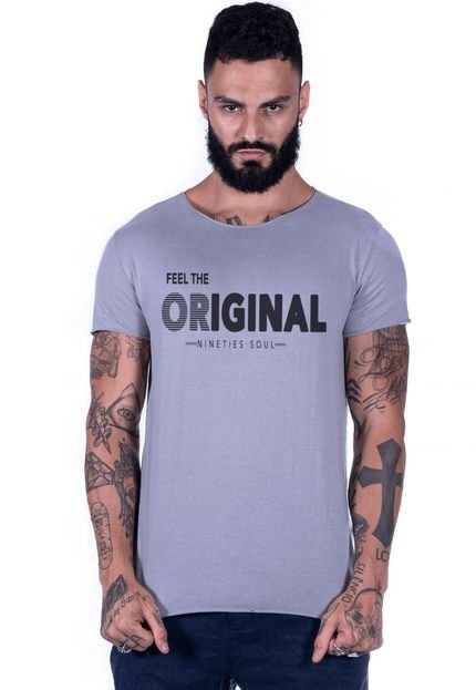 Camiseta Jay Jay Corte a Fio Original DTG Cinza Claro - Marca Jay Jay