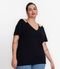 Blusa Feminina Plus Size Decote V Secret Glam Preto - Marca Secret Glam