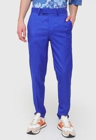 Pantalón Topman Slim Suit Trouser Azul - Calce Regular