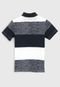 Camisa Polo Kyly Infantil Color Block Azul-Marinho/Branco - Marca Kyly