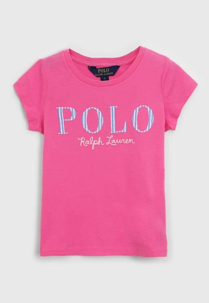 Blusa Polo Ralph Lauren Infantil Lettering Rosa - Marca Polo Ralph Lauren