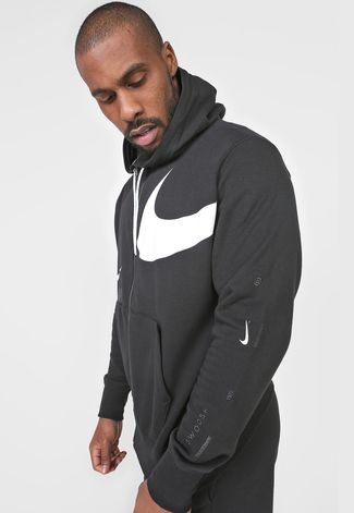 Blusa de Moletom Aberta Nike Sportswear Swoosh Fz Ft Hoodie Preto - Compre  Agora