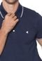Camisa Polo Malwee Reta Padronagem Azul-Marinho/Branca - Marca Malwee
