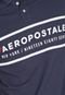 Camisa Polo Aeropostale Reta Lettering Azul-Marinho - Marca Aeropostale