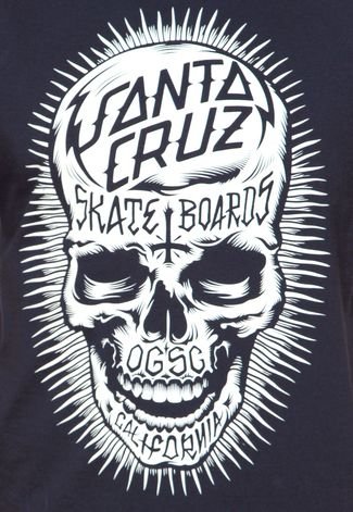 Camiseta Santa Cruz Inked Skull Azul
