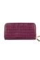 Carteira feminina de couro croco Tinna 10x19cm - Merlot - Marca Andrea Vinci