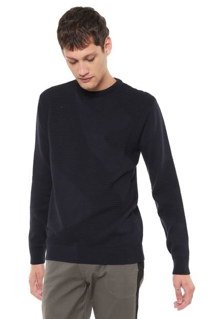 Suéter Calvin Klein Tricot Textura Azul - Marca Calvin Klein