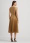 Vestido Lauren Ralph Lauren Midi Plissado Dourado - Marca Lauren Ralph Lauren