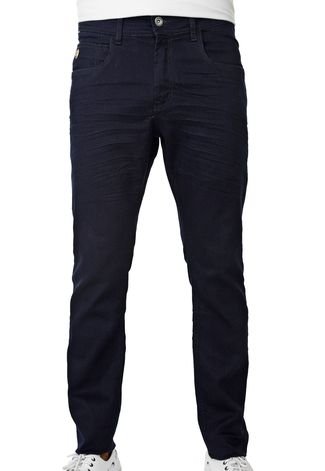 Calça Jeans Zune Skinny Amassos Azul-marinho