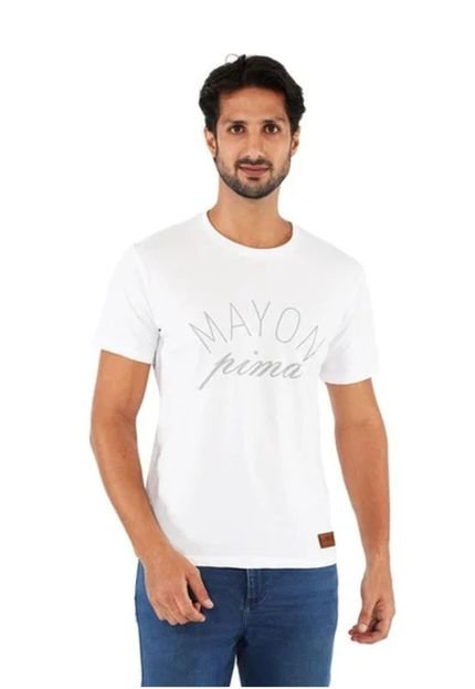 Camiseta Mayon em Algodão Pima Cor MN1504 - Branco - Marca USEMAYON