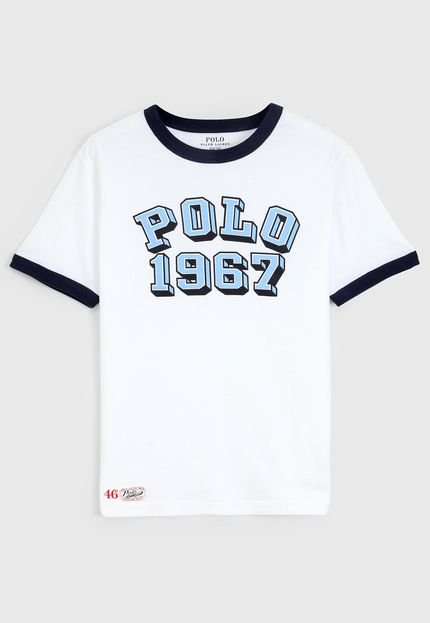 Camisa Polo Polo Ralph Lauren Infantil Lettering Branca - Marca Polo Ralph Lauren