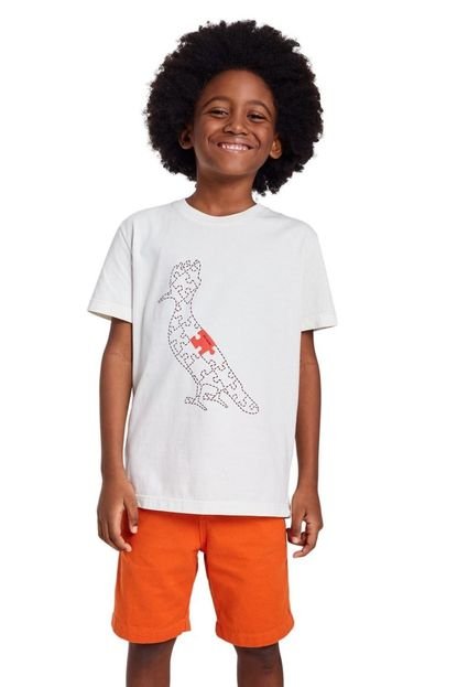 Camiseta Estampada Pica Pau Puzzle Filho Reserva Mini Off-white - Marca Reserva Mini