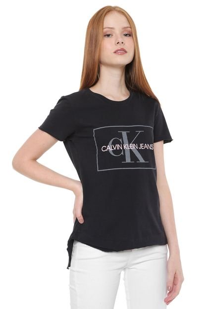 Camiseta Calvin Klein Jeans Logo Mullet Preta - Marca Calvin Klein Jeans