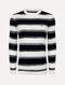 Blusa Dudalina Masculina Tricot Listras Melange Marinho Off-White - Marca Dudalina