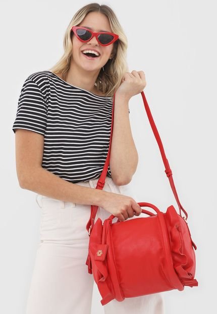 Bolsa Ana Hickmann Babado Vermelho - Marca Ana Hickmann