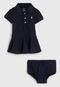 Vestido Polo Ralph Lauren Infantil Com Tapa Fralda Azul-Marinho - Marca Polo Ralph Lauren