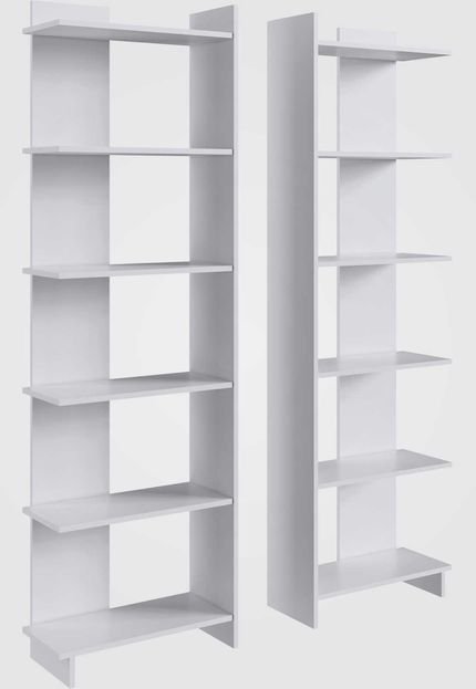 Estante para Livros com 6 prateleiras Branco Completa Móveis - Marca Completa Móveis