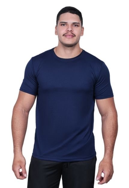 Camiseta Academia Masculina Treino Dry Malha Fria Techmalhas Azul Marinho - Marca TECHMALHAS