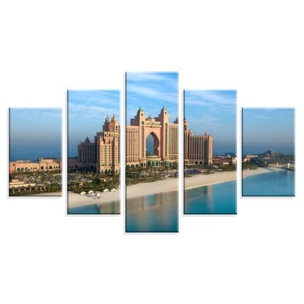 Conjunto de 5 Telas Wevans em Canvas 90x160 Dubai Azul - Marca Wevans
