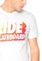 Camiseta Ride Skateboard Manga Curta 35245RC Branco - Marca Ride Skateboard