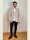 Blazer Masculino Tony Menswear Slim Fit de Sarja  Bege - Marca Tony Menswear