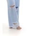 Calça Jeans Cropped Flare Feminina Cintura Média Barra Desfiada e Rasgos 22966 Clara Consciência - Marca Consciência