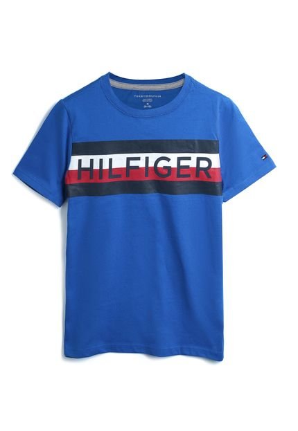 Camiseta Tommy Hilfiger Kids Menino Escrita Azul - Marca Tommy Hilfiger Kids