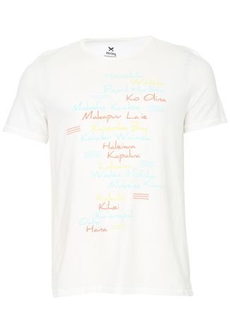 Camiseta Hering Lettering Off-White
