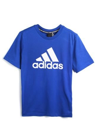 Camiseta adidas Performance Menino Logo Azul