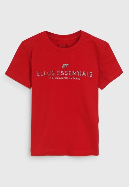 Camiseta Ellus Kids Infantil Lettering Vermelha - Marca Ellus Kids