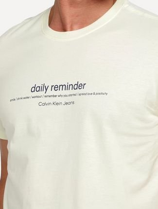 Camiseta Calvin Klein Jeans Masculina Daily Reminder Amarelo Claro