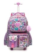 Mochila Escolar Rodinha Lancheira e Estojo Unicornio Menina - Marca Crossgear