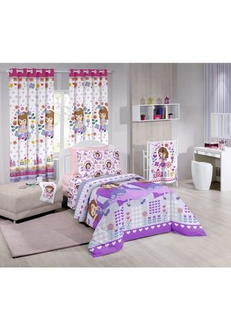 Jogo de Cama Infantil Princesa Sofia Heart 3 Peças Santista